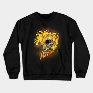 astronaut pizza surfing Crewneck Sweatshirt